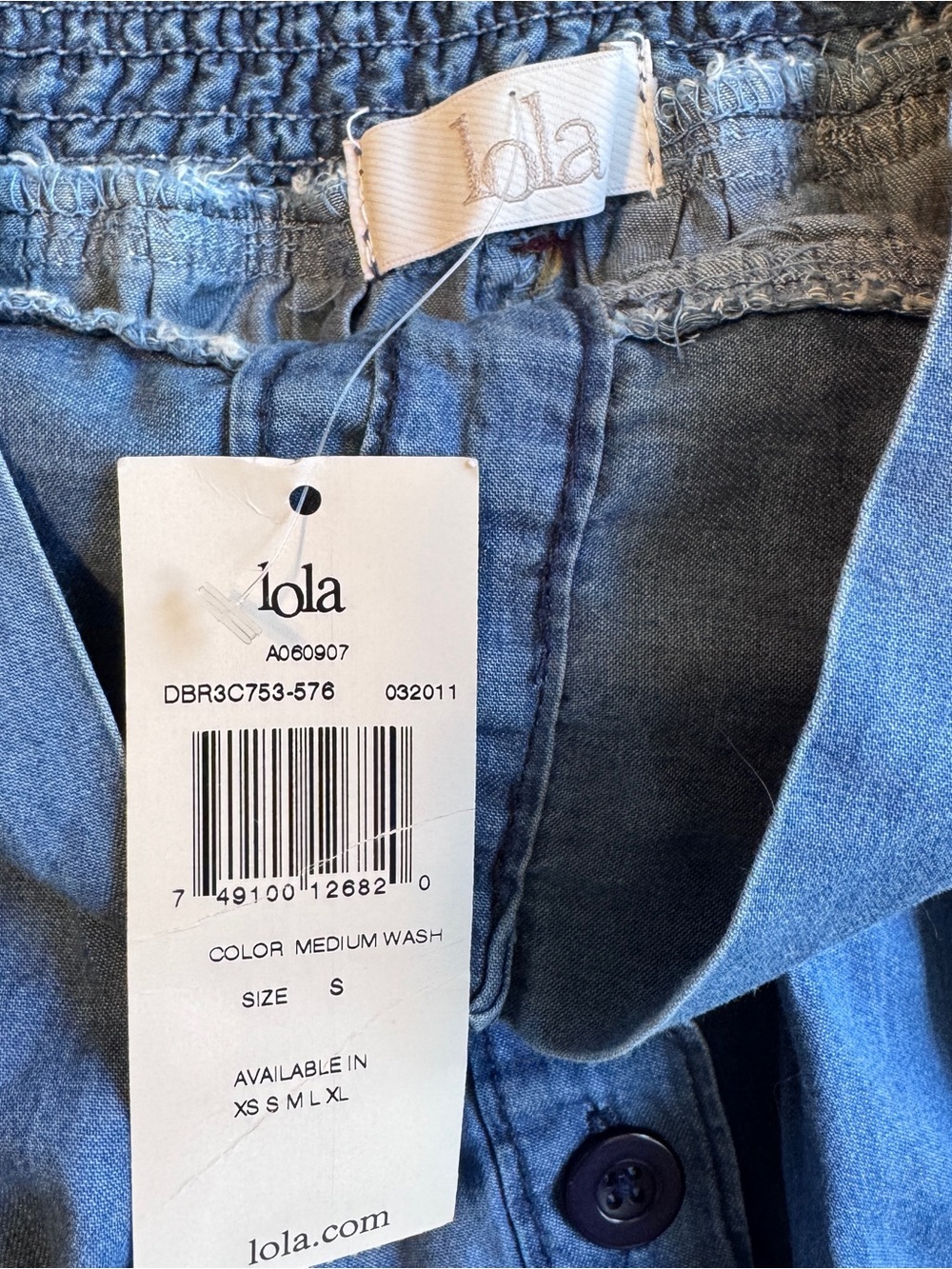 Lola Women’s Small Denim Skirt Button Front A-Line Medium Wash Y2K 2011 - Picture 3 of 4